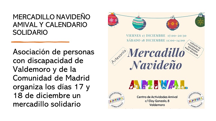 Mercadillo AMIVAL y Calendario Solidario