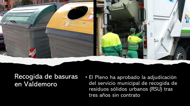 Adjudicación de la recogida de basuras en Valdemoro