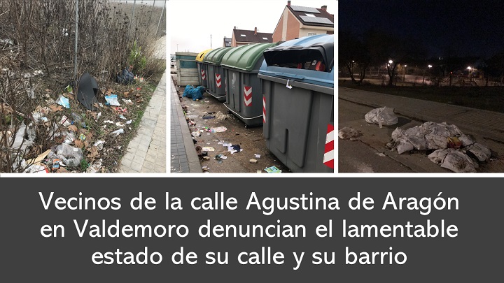 Lamentable estado de la calle Agustina de Aragón
